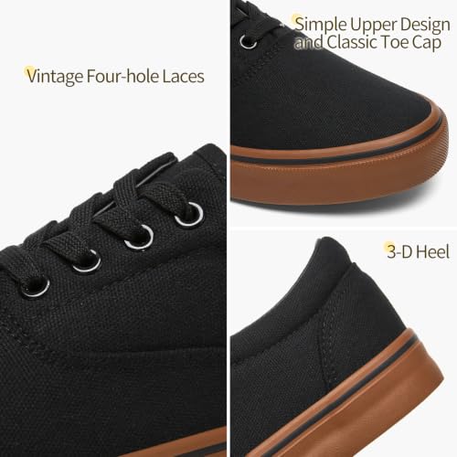 Image of yageyan Men's Low Top Canvas Walking Shoes Lace-up Fashion Sneakers Casual