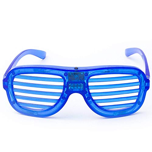 Fun Central R375, 1 Pc, Blue LED Light Up Slotted Shades,LED Light Up Slotted Shades, Glow in The Dark Slotted Shades, Flashing Glasses, Glow Eyeglasses, Glow in The Dark Glasses, LED Fun Shades