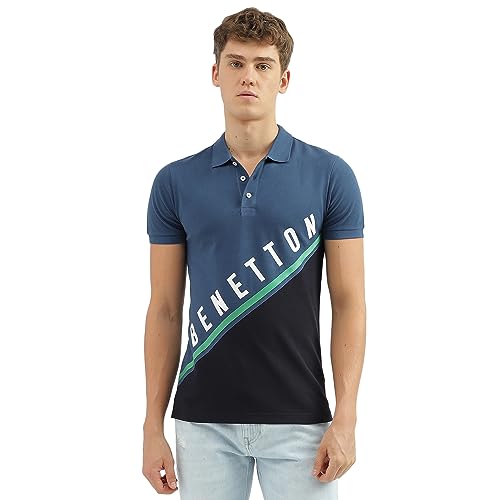 Image of United Colors of Benetton Men's Cotton Solid Regular Fit Polo Shirt