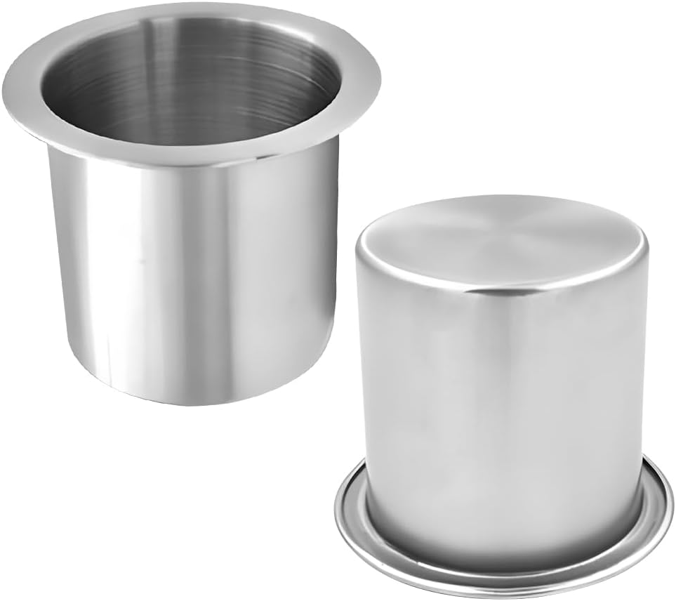 Zpana Drop-in Car Cup Drink Holder, 2PCS 3.43 Inch Stainless Steel Poker Table Water Bottle Holder, Vehicle Insert Drink Cupholder Storage Replacement, Universal Automotive Accessories