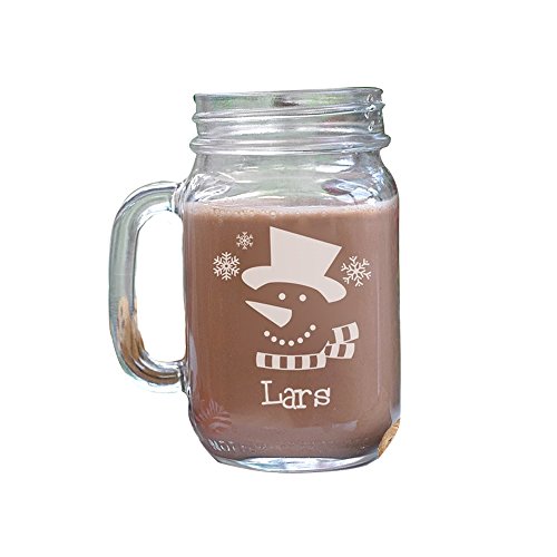 GiftsForYouNow Christmas Themed Personalized Mason Jar, Snowman