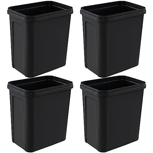 Image of Esdiplot 1.8 Gallon 4 Packs Plastic Small Trash Can Recycling Bin, Black | Slim Wastebasket Garbage Container Bin, Fits Under Desk /Sink