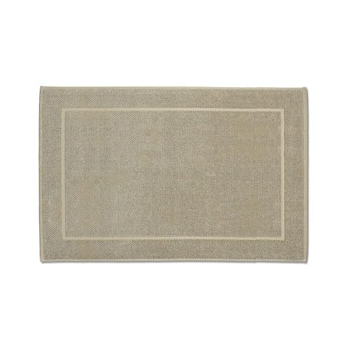 kela Alfombra de baño Lavinia – 100% algodón orgánico beige, 60 x 100 cm, suave alfombra de baño para baño y ducha