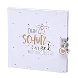 Tagebuch mit hübschen Schutzengel-Motiv in Weiß und Gold