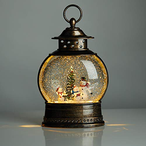 ReLive Christmas Light-Up Snow Globe Lantern - Snowman Family