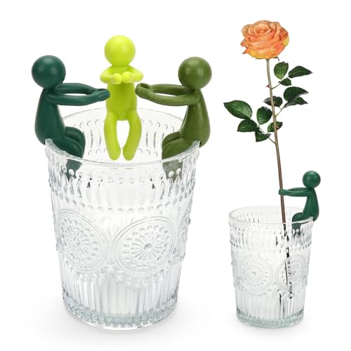 FAQUSA 3 soportes para hojas de plantas, bonito soporte para plantas en forma de hombre pequeño y herramienta de crecimiento para una estación de propagación de plantas, jardín interior, regalo