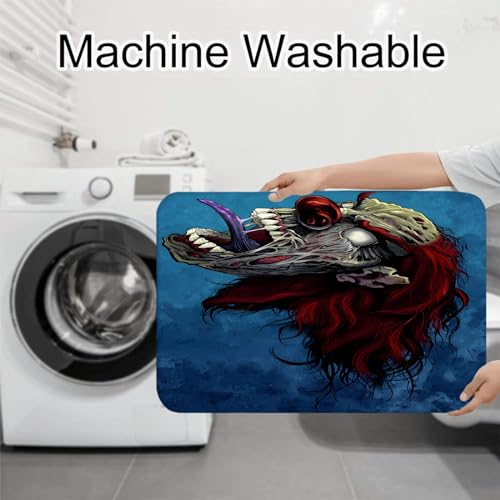 Badvorleger Set Anime-Horror-Schädel Badgarnitur 3 Teilig, Bodenvorleger U-förmiger WC-Vorleger WC-Deckelbezug, rutschfest, Waschbar für Badewanne, Dusche, Badezimmer – Bild 8