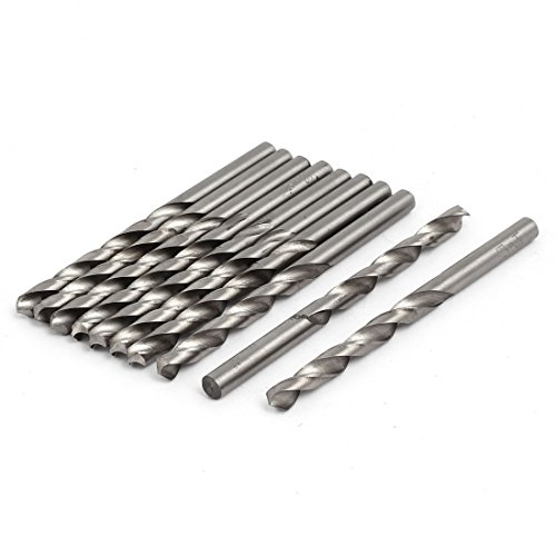 Aexit 6.1mm Dia Tool holder 90mm Long HSS Straight Round drill hole Twist Drill Bit Drilling Tool 10pcs Model:24as622qo140