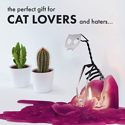 Pyropet Cat Candle - Burgundy - Cat Candle With An Aluminum Skeleton Inside - 25 Hour Burn Time - 7” Tall - Unique Gift For Cat Lovers, Christmas Gifts, Mom, Sister, Wife, Girlfriend Gifts #TOP3