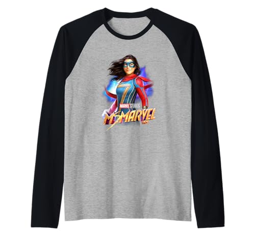 T-shirt Baseball Raglan Ms. Marvel Bright Hero Poster pour fan de comics Marvel