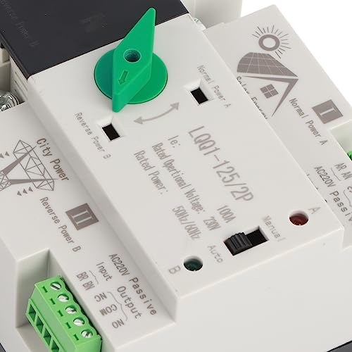 Chave de Transferência Automática de Alimentação Dupla, 100A, Material de PC, Contatos Prateados, pa