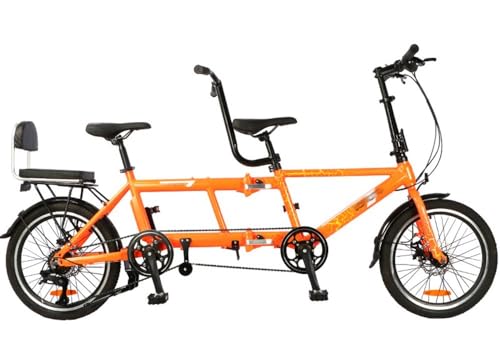 Kcolic Vélos Tandem Pliants Beach Cruiser Vélo pour Adultes, Vélo Tandem avec Roues 20 Pouces, Vélos Tandem Réglables 7 Vitesses Vélo Cruiser D,20inch