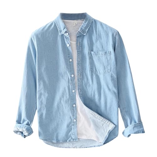 Chemise en jean pour homme USTZFTBCL idéale pour un look casual chic au bureau