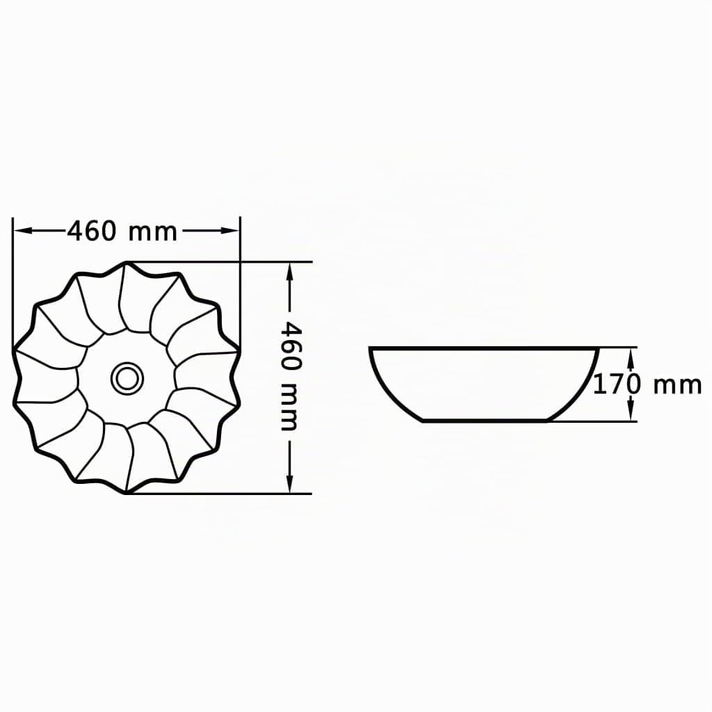vidaXL Lavabo 46x17 cm Céramique Blanc