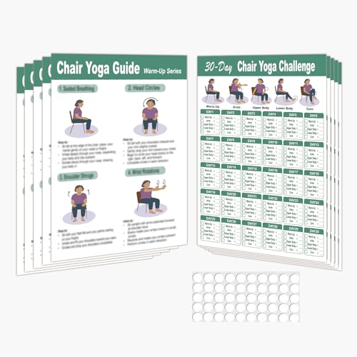 Chair Yoga Poster for Seniors & Beginners – Set of 5...