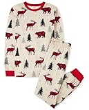 The Children's Place baby girls Family Matching Christmas Holiday Sets, Snug Fit 100% Cotton, Adult, Big Kid, Toddler, Pajama Set, Buff Bear, Small US