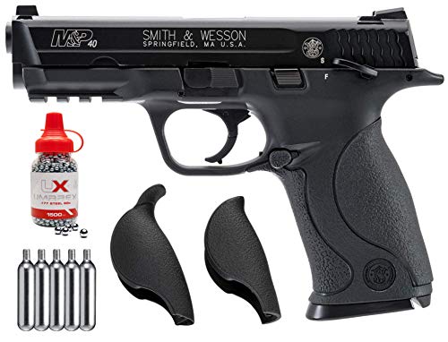 Wearable4U Umarex S&W M&P 40 .177 Caliber BB Gun Blowback Semi Automatic Air Pistol with 5X 12g CO2 Tanks Pack of 1500 4.5mm (.177) Steel BBS Bundle