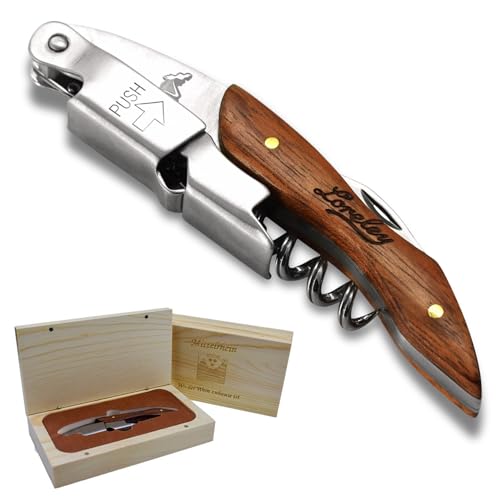LORELEY® MITTELRHEIN Germany Premium Kellnermesser | Korkenzieher | Weinöffner | Flaschenöffner aus Olivenholz & Edelstahl für Kellner & Barkeeper...