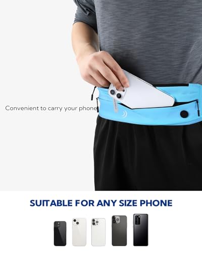 Image of WATERFLY Running Belt Fanny Pack: Runner Marathon Jogging Waist Pack Sport Workout Exercise Fitness Phone Holder Belt for Men Women Jogger Slim Waistband
