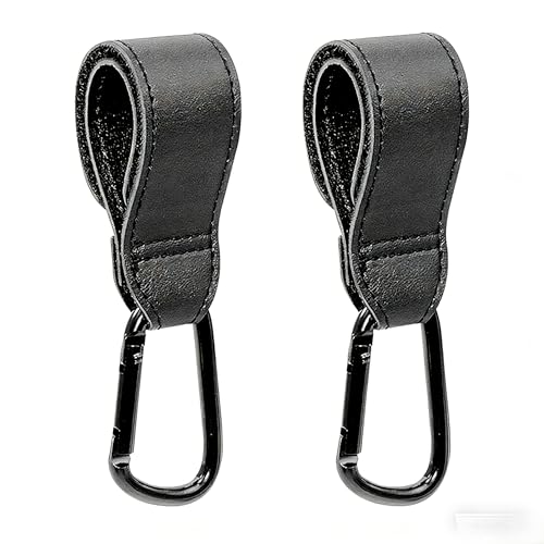 Vikrami lighting - Vikrami lighting 2 Pack Leather Buggy Clips,Universal Pram Hooks Pram Clips Pram Accessories,Pushchair Bag Hook Buggy Bag Clip Stroller Hook for Hook Your Shopping Bags Safely(Black)