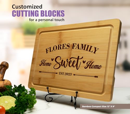 Tabla de Cortar Personalizada 'Home Sweet Home' – Tabla de Madera Grabada a Medida – Regalo para Mudanza, Nuevo Hogar, Cierre Inmobiliario, Boda, Aniversario, Navidad o Fiesta de Despedida de Soltera miniatura 3