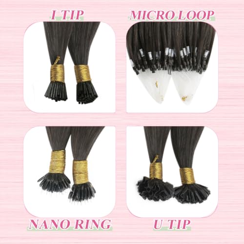 Image of YoungSee U Tips Hair Extensions Real Human Hair Mocha Brown Utip Hair Extensions Human Hair Ash Brown Keratin Hair Extension Human Hair 14 Inch Fusion Ktips Hair Extension 50g 50 Strands