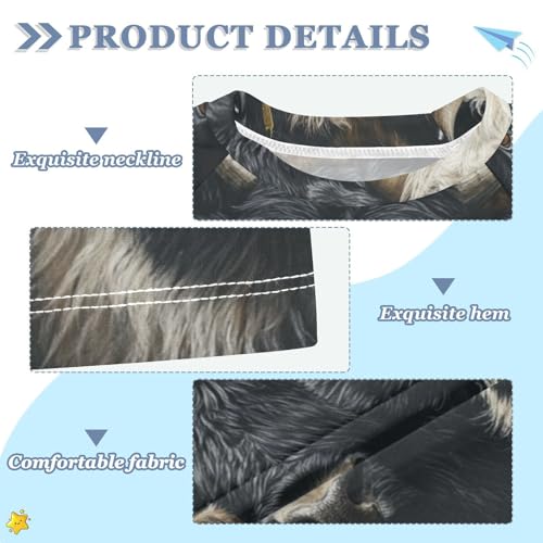 Boy Swimsuit Yak Cute Real Cow Sunscreen T-Shirts Swimwear Sets UPF 50+3