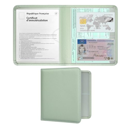 RSAquar Porte-Documents Voiture pour Carte Grise et Assurance – Étui Compact en Cuir PU pour Boîte à Gants – Organisateur pour Permis, Papiers de...