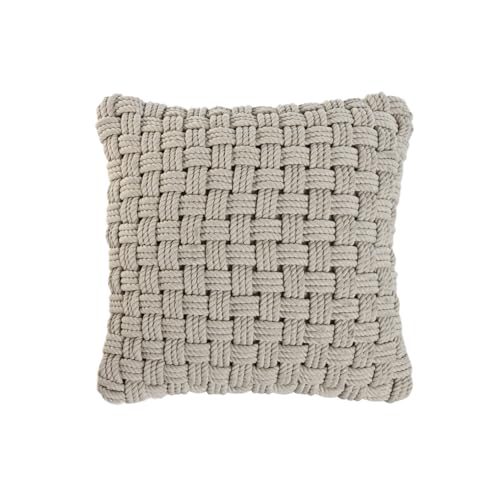 Coussin coton brodé main 45x45 authentique confort chaleureux