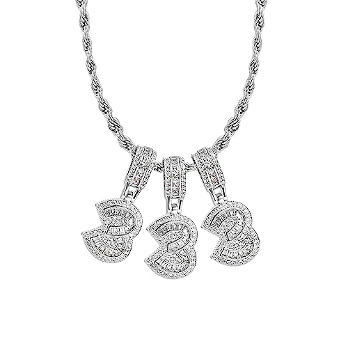 LSxAB Sparkling 333 Support Angel Number Necklace for Women Daughter Sister Spiritual Guardian Intuition Inner Guide Clear CZ Memorable Anniversary