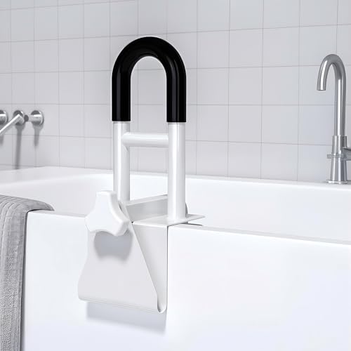 Songsoso Bathtub Safety Rail, Bathtub Handle Grab Bar with Non-Slip Grip for Seniors, Elderly, Fits 3.1 to 6.7 Inch Tub Walls, Supports 300 lbs