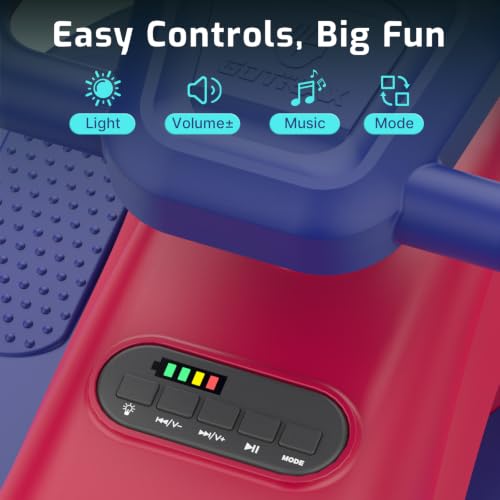 Image of Gotrax Electric Wiggle Car for Kids 3-8, 12V Battery for 120Min w /Bluetooth | Safe Lead-acid Battery, Quiet & Powerful Brushless Motor,Music Speaker,Battery Display, Max 132lbs Load,Gift for Girls,Red