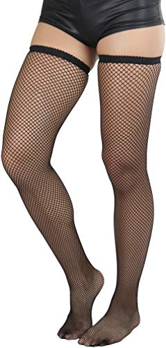 Image of ToBeInStyle Womens Standard Every-day Fishnet Thigh High Stockings