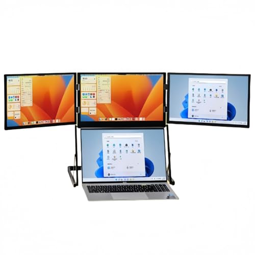 Image of 15.6 inch Laptop Screen Extender Monitor Portable,Full HD IPS Screen Extender,Just 1 Cable for 3 Screens, FHD 1080P IPS Laptop Extender Compatible with Wins /Mac for 12 inch - 17.3 inch Laptops