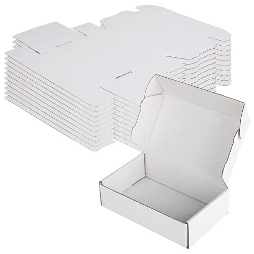 Small Cardboard Boxes White Corrugated Shipping Boxes 7.1 x 4.3 x1.9 Inches (18 x11 x5 cm) Small Parcel Boxes Packaging Mailing Boxes for Business Posting Storing or Gift(Pack of 10)