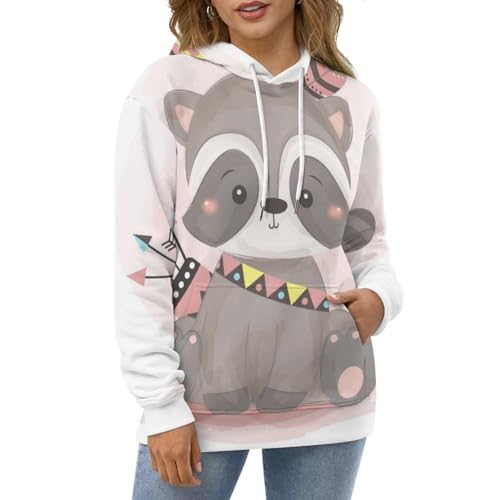 Sweat raton laveur aquarelle UMENG pull pour vos sorties décontractées - 5