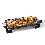 Starfrit The Rock Electric Reversible Grill & Griddle - Rock.Tec Non-Stick - Variable Temperature Control – Cool-Touch Handles - 1500W - Black