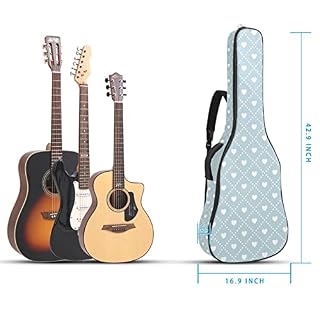 Étui de protection rembourré pour guitare classique acoustique Motif cœur blanc sur fond bleu, Multicolore 01., 42.9×16… - Les Beatles, Paul McCartney, John Lennon, RIngo Starr, George Harrison Étui de protection rembourré pour guitare classique acoustique Motif cœur blanc sur fond bleu, Multicolore 01., 42.9x16… – Image 5