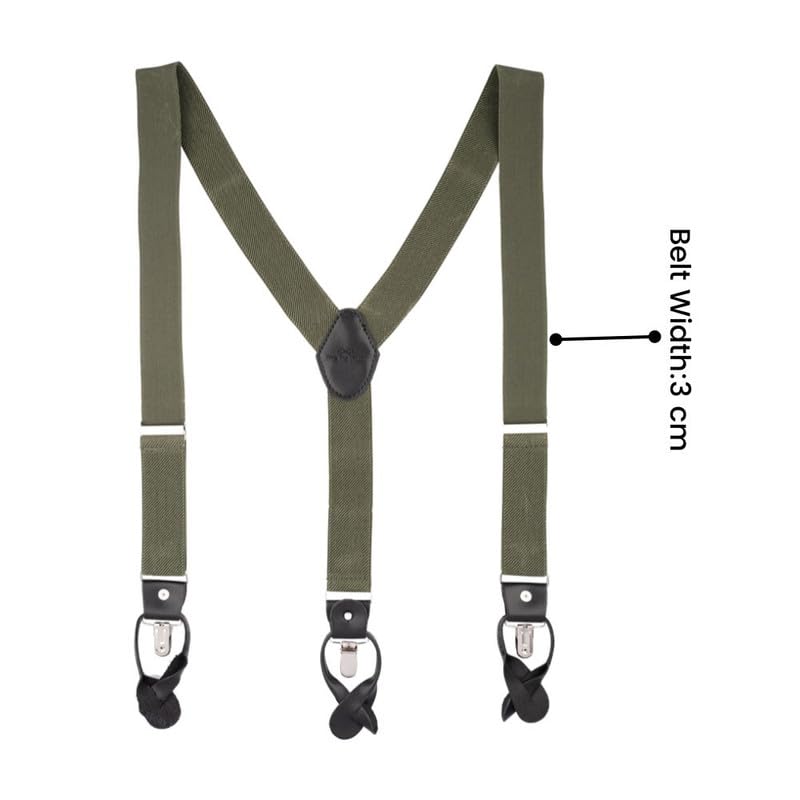Image of The Tie Hub Button Suspenders for Men | Gentry Button-On Y-Back Elastic Braces | Adjustable 1.25 Inch | Formal Wedding