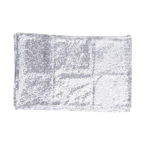 Gadpiparty Mantel de Mesa Lentejuelas Plateado 30x180 Cm, Mantel Elegante para Bodas y Fiestas, Decoración de Mesa Brillante para Comedor y Eventos Obsequios