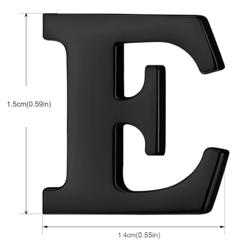 Image of HONEY BEAR Initial Alphabet Letter Lapel Pins Collar Badge Brooches for Mens /Womens Shirt Dress Decoration Black