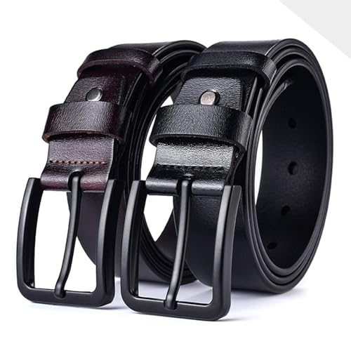 Genuine Leather Belts for Men, Cowhide Leather Pin Buckle Reversible Belt, Men's Luxury Casual Waistband2