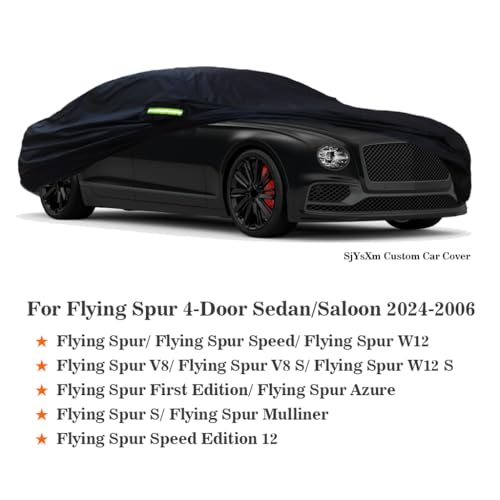Image of Custom Car Cover Compatible with Bentley Flying Spur 2026-2006, All Weather Waterproof Car Covers with Cotton Lining, Heavy Duty Sun Rain Snow Dust UV Car Protection for Outdoor Indoor