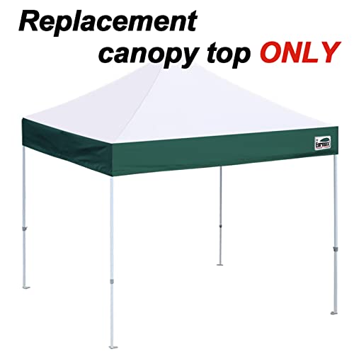Image of Eurmax USA 10x10 Pop Up Canopy Replacement Top,Universal Instant Canopy Cover ONLY,Heavy Duty UPF 50+ UV Protection,Water & Wind Resistant Tarp,30+ Colors,Bonus 4 Sand Bags (White&Forest Green)