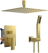 FORIOUS Shower Faucet Set - 12 Inch Brushed Gold Rain Shower Heads with Handheld Spray Combo,Show...