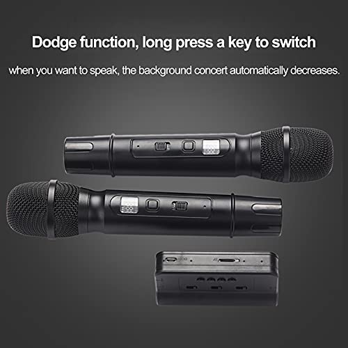 Microfone sem fio BT conjunto de placa de som de metal duplo profissional UHF microfone dinâmico sem