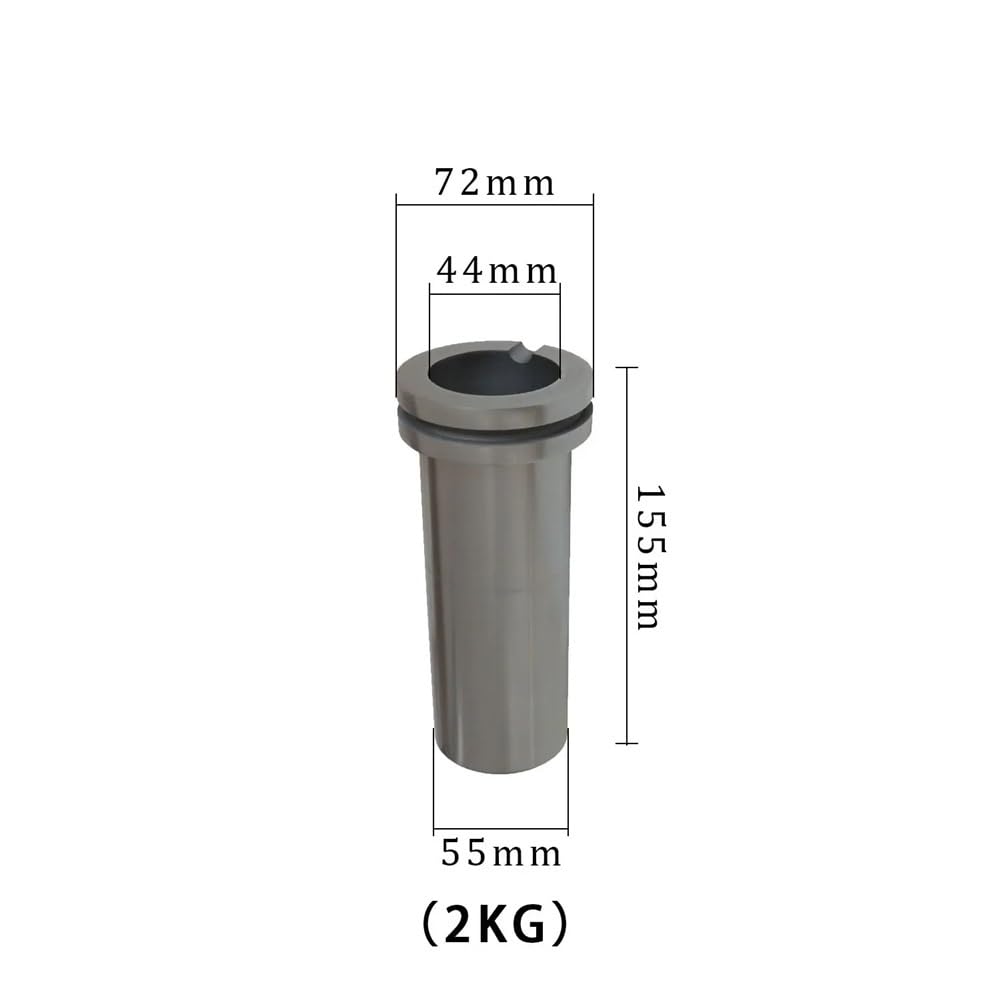 Crisol de grafito de 1 kg, 2 kg y 3 kg, resistente a altas temperaturas, acanalado for alta temperatura for fusión de metales y análisis de laboratorio.(2kg)