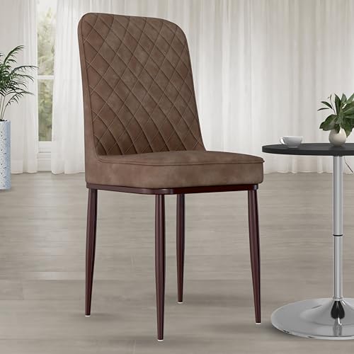 Image of Jewel Premium Velvet Dining Chair with Strong Metal Legs, Cushioned Seat, Chair for Dining, Living Room, Bedroom & Balcony (Brown)