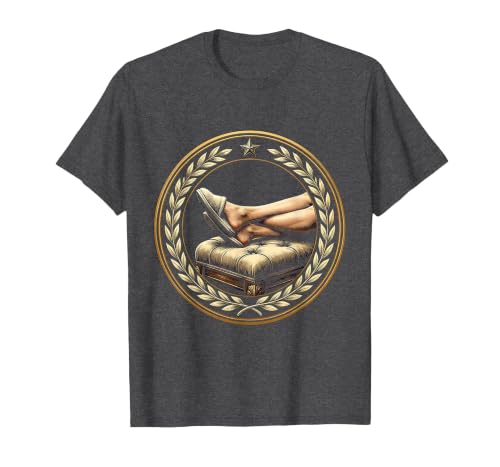 Cozy Homebody Slippered Feet on Ottoman T-Shirt, Men, Dark Heather Grey, Small