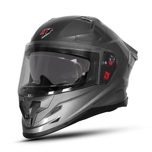 Image of Steelbird SBH-61 SXE Pinlock ISI and Dot Certified Full Face Helmet for Men and Women with Inner Silver Sunshield